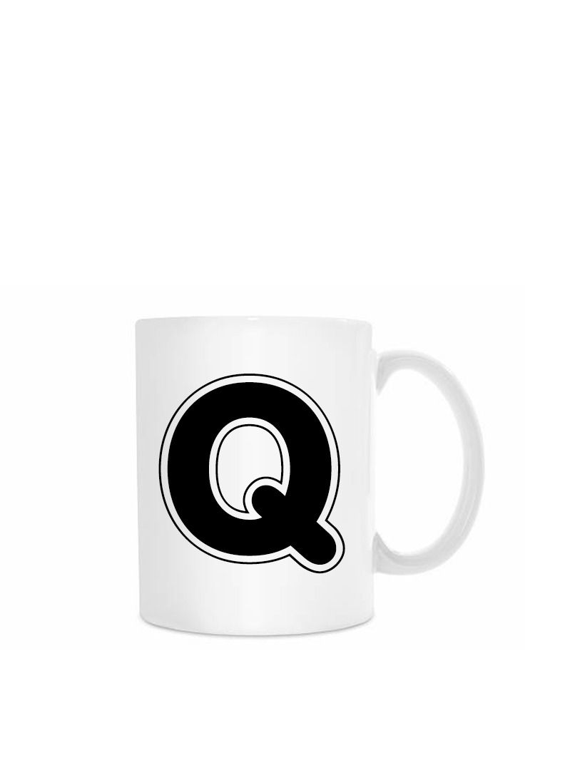 Letter Q Alphabet Printed Coffee Mug