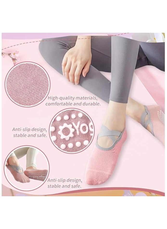 DELGREEN - 3 PCS Yoga Grip Socks For Women，Pilates Anti Slip Socks Non Slip Socks For Pilates,Yoga, Ballet, Dance - Image 1
