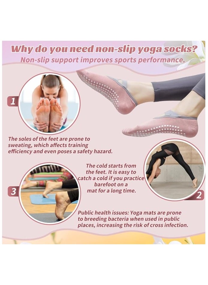 DELGREEN - 3 PCS Yoga Grip Socks For Women，Pilates Anti Slip Socks Non Slip Socks For Pilates,Yoga, Ballet, Dance - Image 1