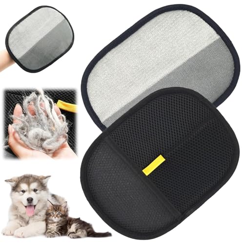 AVNISH Lint Hair Remover Gloves, Reusable Cat & Dog Grooming Gloves, Self Clothes Lynch Hair Remover for Couch, Furniture, Carpet, Sofa, Car Seets, Upgraded Efficient Animal Fur Removal Tool (Black) - Image 1