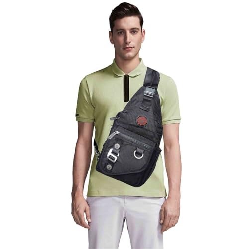 Vanlison Sling Backpacks Sling Chest Bags Shoulder Crossbody Bags for Men Women Outdoor Travel Walking Dog Running Black - Image 3