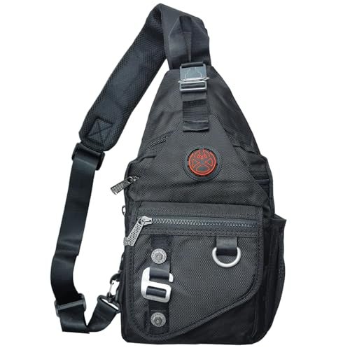 Vanlison Sling Backpacks Sling Chest Bags Shoulder Crossbody Bags for Men Women Outdoor Travel Walking Dog Running Black - Image 1