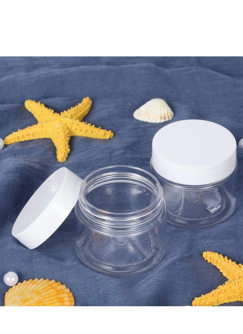 KASTWAVE 6 Pack 2 oz Plastic Pot Jars Round Clear Leak Proof Plastic Cosmetic Container Jars with White Lids for Travel Storage Make Up, Eye Shadow, Nails, Powder, Paint, Jewelry(2 oz)  - Image 3