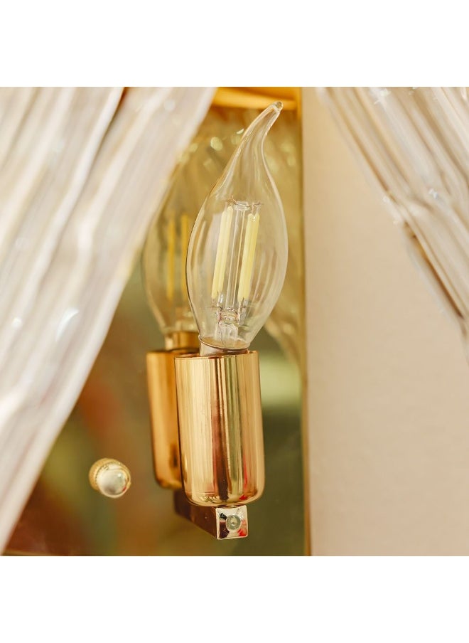 DANUBE HOME Danube Home Hani Crystal Wall Sconce For Living Room, Bed Room, Dining| Indoor Wall Light With 2 - E14 Socket (Bulb Not Included)| Metal+Crystal Frame, Gold Finish - L33xW33xH38cm (1 Year Warranty)  - Image 3