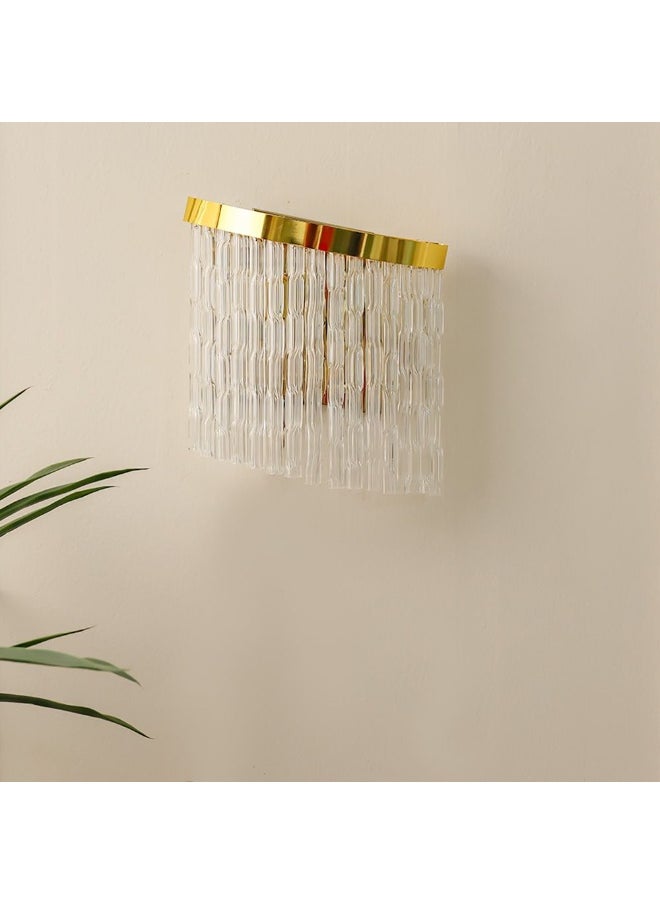 DANUBE HOME Danube Home Hani Crystal Wall Sconce For Living Room, Bed Room, Dining| Indoor Wall Light With 2 - E14 Socket (Bulb Not Included)| Metal+Crystal Frame, Gold Finish - L33xW33xH38cm (1 Year Warranty)  - Image 5