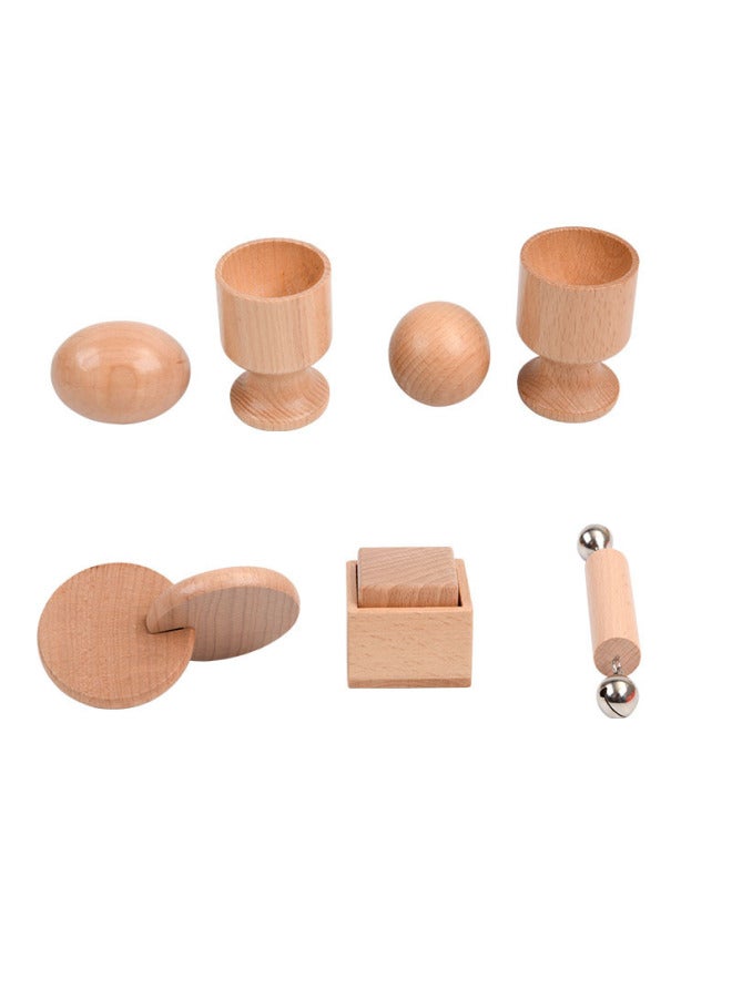sy Early Childhood Training Grasping Toy Wooden Egg Ball Cup Square Box Double Round Pieces Montessori Teaching Aids - Image 5