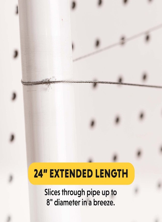 جينيرال تولز منشار كابلات أنابيب PVC من General Tools رقم 858 - مقاس 24 بوصة - مسنن ويقطع أنابيب PVC وPE وABS - أدوات يدوية، برتقالي، فضي - Image 3