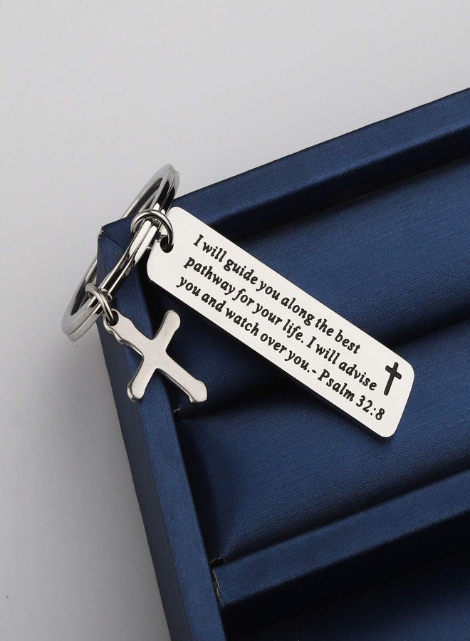 MYOSPARK Psalm 32:8 Christian Keychain I Will Guide You Along The Best Pathway For Your Life Religious Jewelry Bible Verse Gift (Psalm32:8 guide you keychain) - Image 3
