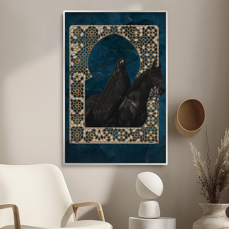 ماركتنا لوحة قماشية بتصميم الفن التراثي مع برواز مجوف مقاس (40×60) قطعة واحدة - Image 2