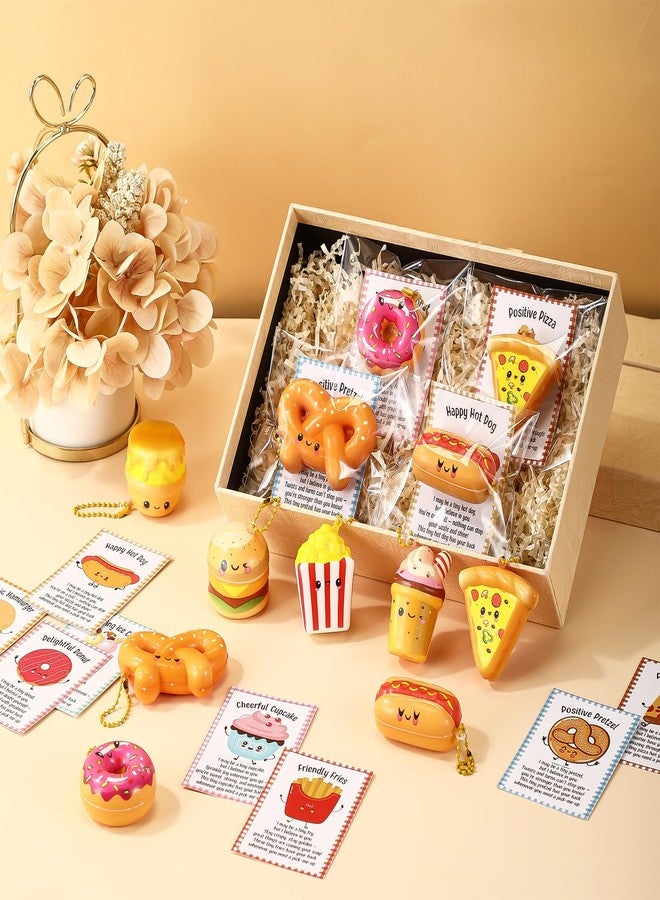 Kenning 40 Set Mini Squish Fast Food Stress Balls Keychains Positive Squeeze Fidget Toys Lunch Lady Appreciation Gifts with Inspirational Card for Employee Teacher Staff Volunteer Nurse Graduation Gifts - Image 3