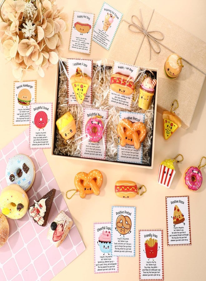 Kenning 40 Set Mini Squish Fast Food Stress Balls Keychains Positive Squeeze Fidget Toys Lunch Lady Appreciation Gifts with Inspirational Card for Employee Teacher Staff Volunteer Nurse Graduation Gifts - Image 5