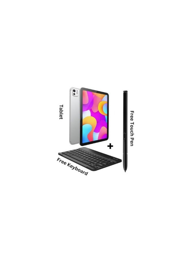 Oteeto Tab 15 Tablet, 10.1" Display, 4G SIM/iOS Style Operating System, Octa Core Processor, 5G Dual SIM, Included Flip Cover & Keyboard, 8GB RAM, 512 GB ROM, Android 13, 6000 mAh, Grey TAB 15  - Image 2