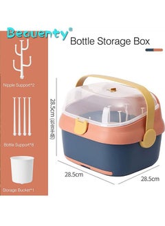 Beauenty Beauenty Baby Bottle Drying Rack Container with Drainer, Portable Nursing Cutlery Box Container with Cover, Bottle Holder for Baby and Toddler, Bottle Storage Box Baby Dinnerware Organizer (Style 1)  - Image 3