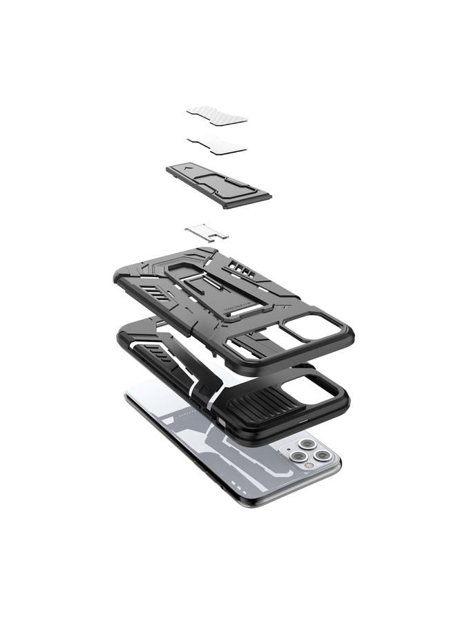 Zaboon Case For iPhone 11 Pro Max War Chariot Series Armor All-inclusive Shockproof PC + TPU Protective Case with Invisible Holder - Image 4