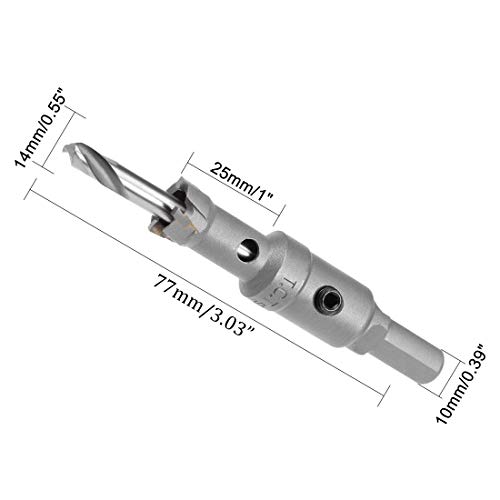 NACX 14mm TCT Hole Saw, 9/16” Cutting Diameter Tungsten Carbide Tipped Hole Cutter Opener, for Stainless Steel Metal Plate Aluminum, 2Pcs - Image 2