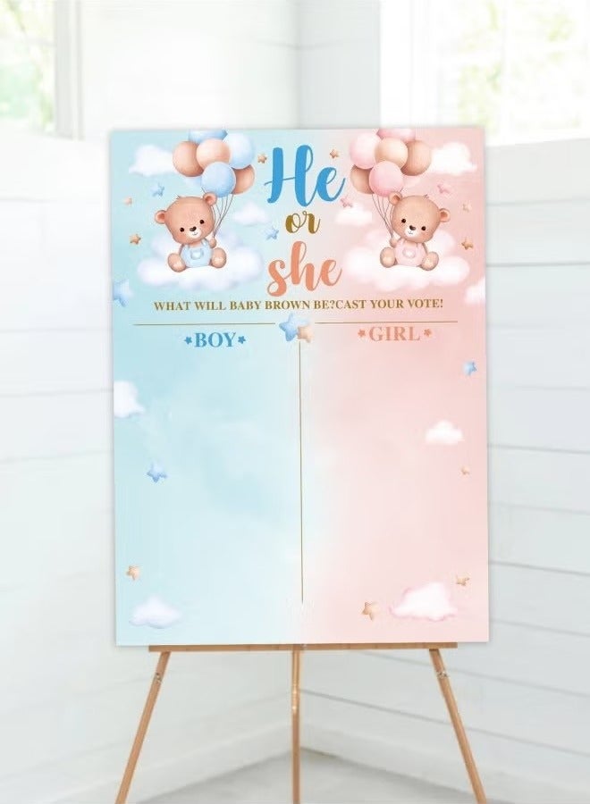 لوحة الكشف عن جنس الطفل ، طقم لوازم الحفلات مع الزينة ألعاب ملصقات لوحة ملصق التصويت ، تصميم السبورة - Image 3
