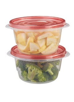 Rubbermaid 4-Piece TakeAlongs Dishwasher Safe Stackable Plastic Food Storage Container Set Red and Clear 26oz FG7F52CATCHIL  - Image 4