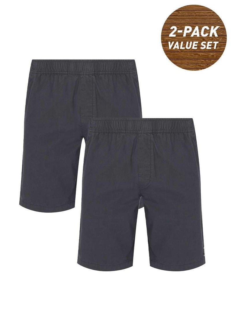 Termit Men's 2-Pack Shorts – Soft Cotton Fabric, Straight Cut with Adjustable Drawstring Waistband & 2 Practical Pockets for Storage - Image 2