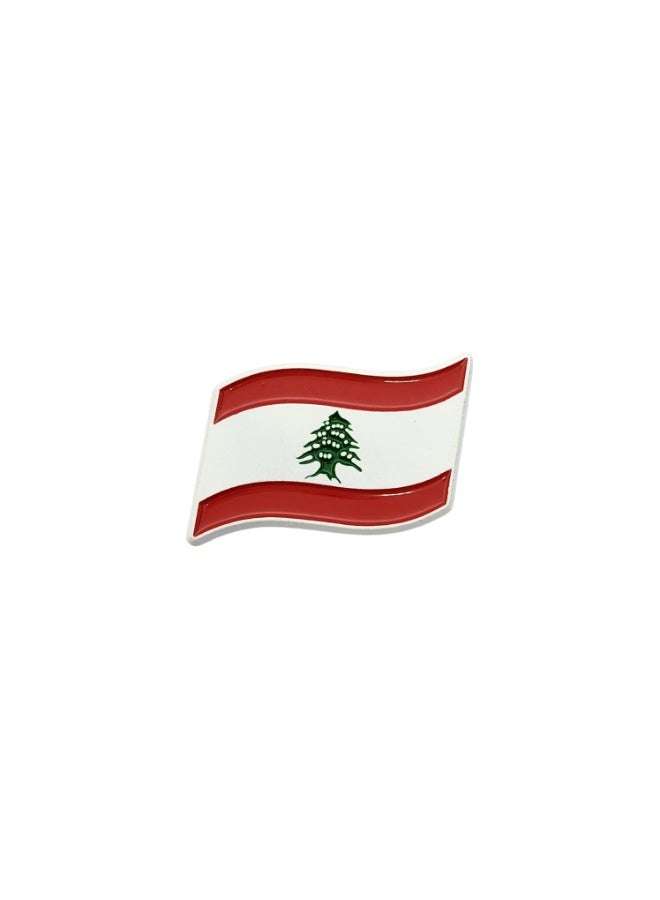 Kipfy Lebanon Flag Waving Metal Sticker Badge for Phone Cases & Laptops - Image 1