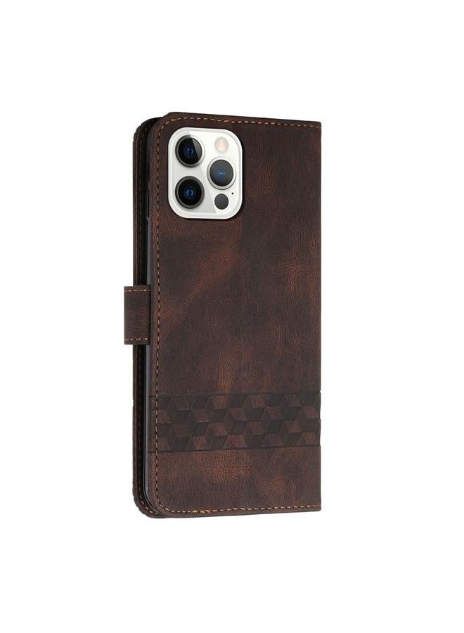Zaboon Case For iPhone 13 Pro Max Cubic Skin Feel Flip Leather Phone Case - Image 3