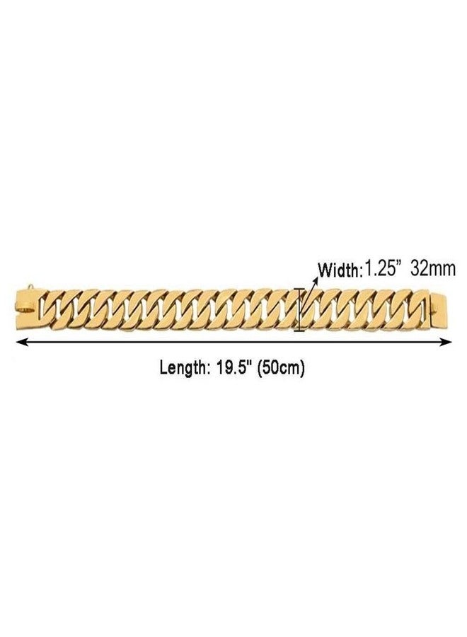 Kopida Heavy Duty Choke Cuban Dog Chain for Large Dogs, Dog Chain Collar Walking Metal Chain Collar with Design Secure Buckle, Stainless Steel Cuban Link, Width:32mm, 20inch Long, Silver - Image 4