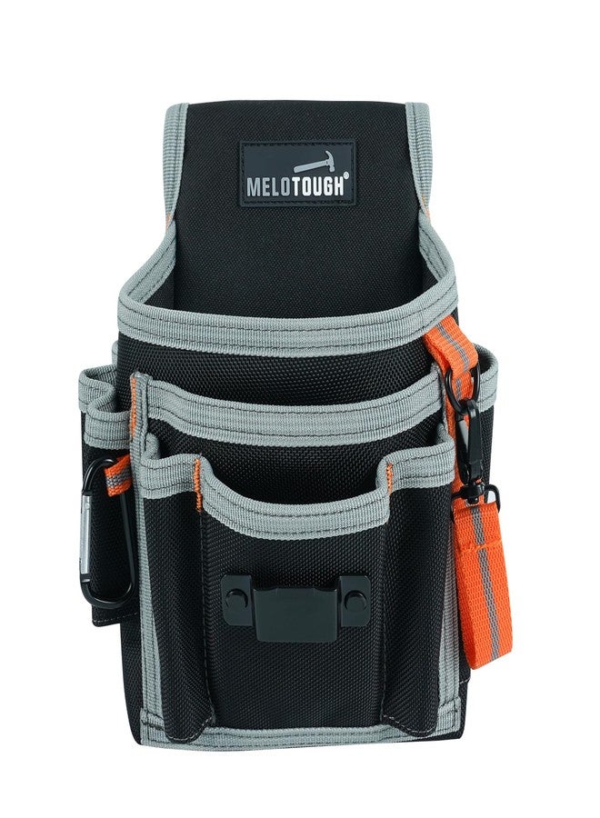 MELOTOUGH Small Tool Pouch for Tool Belt,Electrician Tool Pouch,Tool Pouch Tool Holster with 13 Pockets,Construction Pouch,Tool Organizer for Tools(Gray) - Image 1