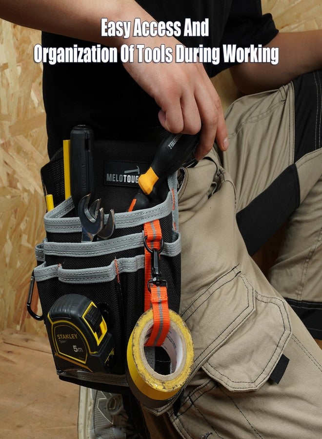 MELOTOUGH Small Tool Pouch for Tool Belt,Electrician Tool Pouch,Tool Pouch Tool Holster with 13 Pockets,Construction Pouch,Tool Organizer for Tools(Gray) - Image 5