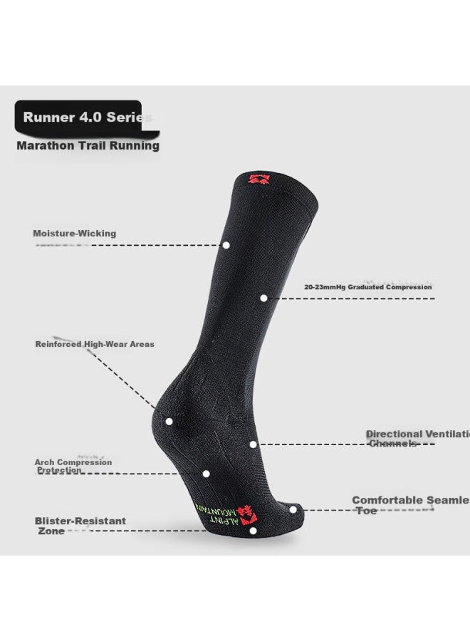 Alpint Mountain Elmont Compression Socks Professional Marathon Running Socks Women's Trail Running Pressure Socks Long Tube Jump Rope Sports Socks - Image 2