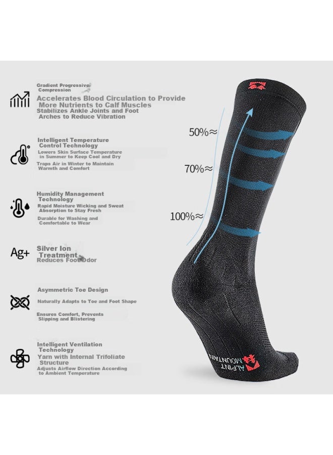 Alpint Mountain Elmont Compression Socks Professional Marathon Running Socks Women's Trail Running Pressure Socks Long Tube Jump Rope Sports Socks - Image 3
