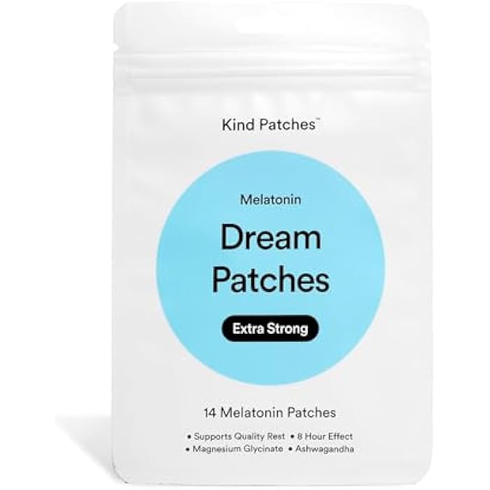 Kind Patches Melatonin Dream Patches Extra Strong - Sleep Patches - Sleep Aid with Ashwagandha and Magnesium for Rest - 14 Count - Image 1