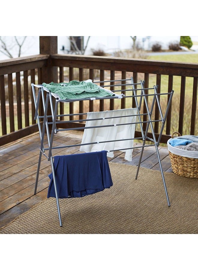 Household Essentials Expandable Folding Indoor Clothes Drying Rack Silver 5127 - Image 4