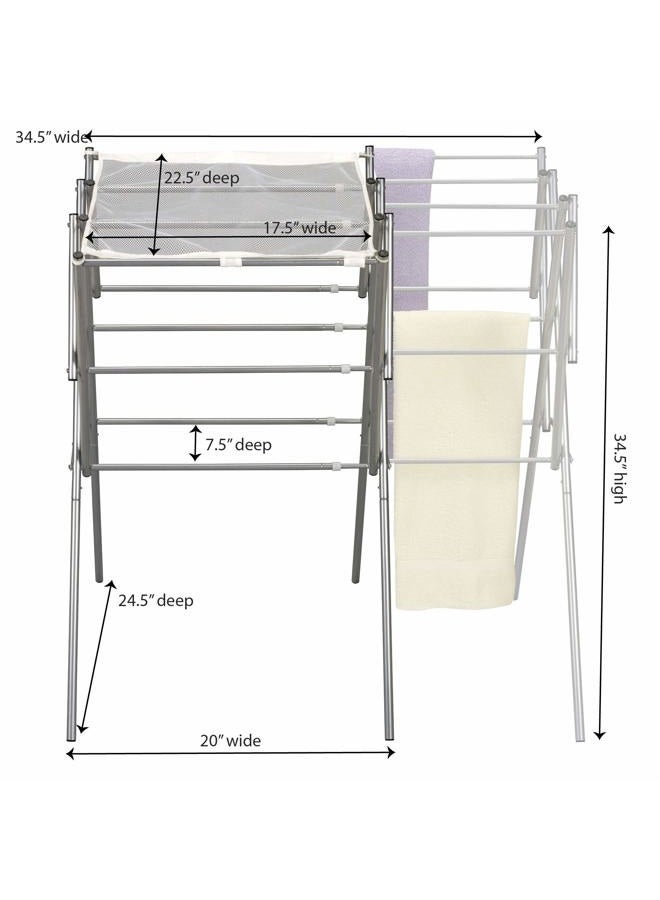 Household Essentials Expandable Folding Indoor Clothes Drying Rack Silver 5127 - Image 2