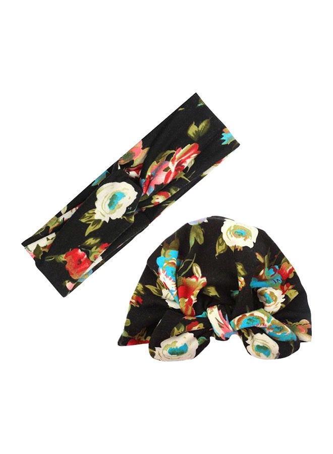 NIBEMINENT 2-Piece Bohemia Floral Printed Hair Band Set Multicolour - Image 1