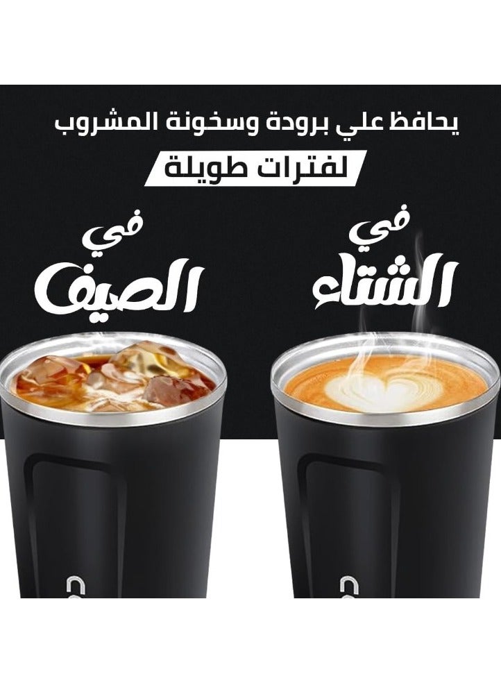 Thermos Mug 500 ml, Thermal Bottle, Vacuum Insulated 304 Stainless Steel - Tea Coffee Thermos, Travel Thermos for Hot and Cold Drinks - Leakproof Design, Great Gift for Outdoor, Office, Home, Sports Coffee Mug  Cappuccino Tea - Car Seat Mug - Coffee Mug - Double Wall Stainless Steel Insulated with Flip Lid to Keep Drinks Hot and Cold - Stainless Steel Vacuum Insulated Double Wall Thermal Cup for Tea Coffee Travel - for Hot and Cold Drinks up to 6 Hours - Thermal Flask - Image 5