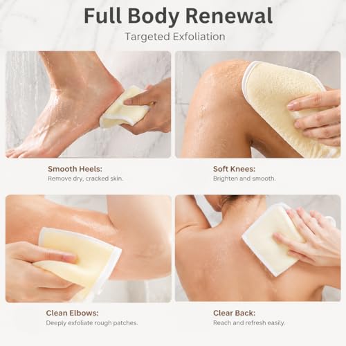 MAQIHAN Exfoliating Cloth 4 Pack Exfoliating Washcloths for Body and Face Clean 8 10 inches Durable Weave Bath Body Scrubber Face Wash Cloths Bath Towel Washcloths Wash Towels for Women and Men - Image 3