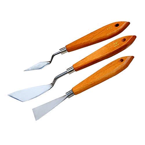 eS³kube 3 Pcs Stainless Steel Artists Palette Knife Set, Spatula Palette Knife Scraper for Mixing Paint, Thin and Flexible Art Tools for Oil Painting, Acrylic Mixing, Etc. - Image 5