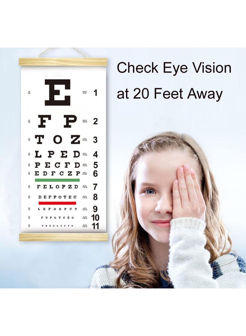 Eye Chart with Fixing Sticker with Wooden Frame 56x26cm Eye Charts for ExamsIdeal for Doctor's OfficeSchool, Home - Image 4