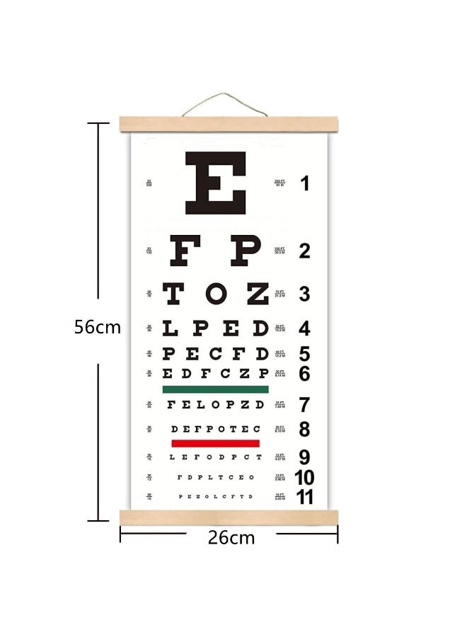 Eye Chart with Fixing Sticker with Wooden Frame 56x26cm Eye Charts for ExamsIdeal for Doctor's OfficeSchool, Home - Image 2