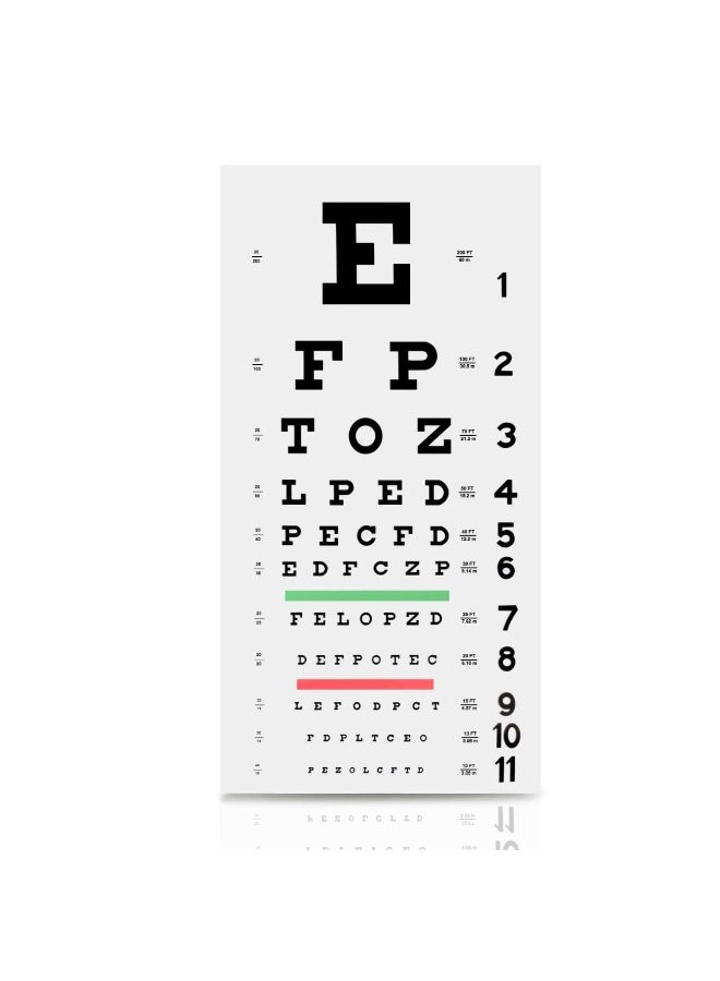 Eye Chart with Fixing Sticker with Wooden Frame 56x26cm Eye Charts for ExamsIdeal for Doctor's OfficeSchool, Home - Image 3