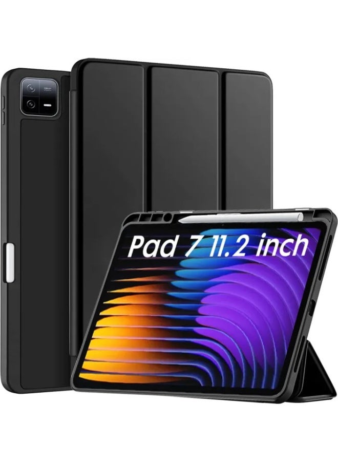Muzz غطاء Mi Pad 7 لجهاز Xiaomi Pad 7 Pro، غطاء لوحي من الجلد الفاخر، رقيق للغاية وخفيف الوزن، غطاء لجهاز Xiaomi Pad 7/Pro اللوحي - Image 1