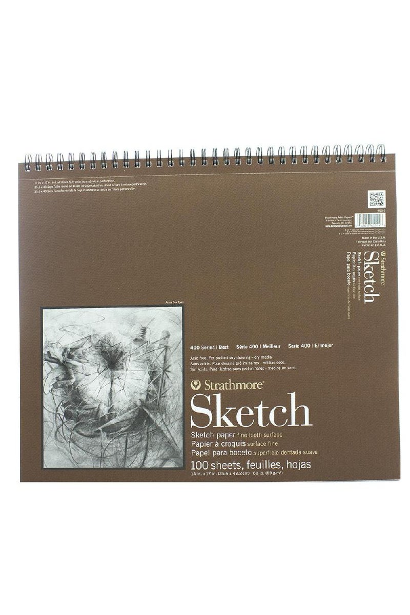 Strathmore Sketch Drawing Pad Spiral89 gsmWhite14 X 17 in100 Sheets