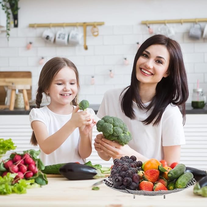 OFFERZONE Vegetable Steamer Basket Stainless Steel Vegetable Steamer for Cooking Vegetable FruitsSaladSteaming with Insert for Pots Crock Pans Food Drain Bowl - Image 4