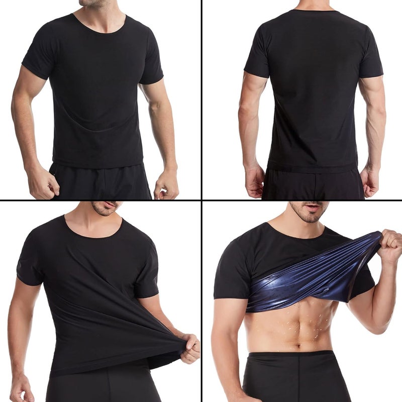 Sauna Shirt for Men, Short Sleeve Sauna Suit for Men, Sweat Body Shaper Sauna Vest for Men Gym Exercise Sauna Top - Image 3