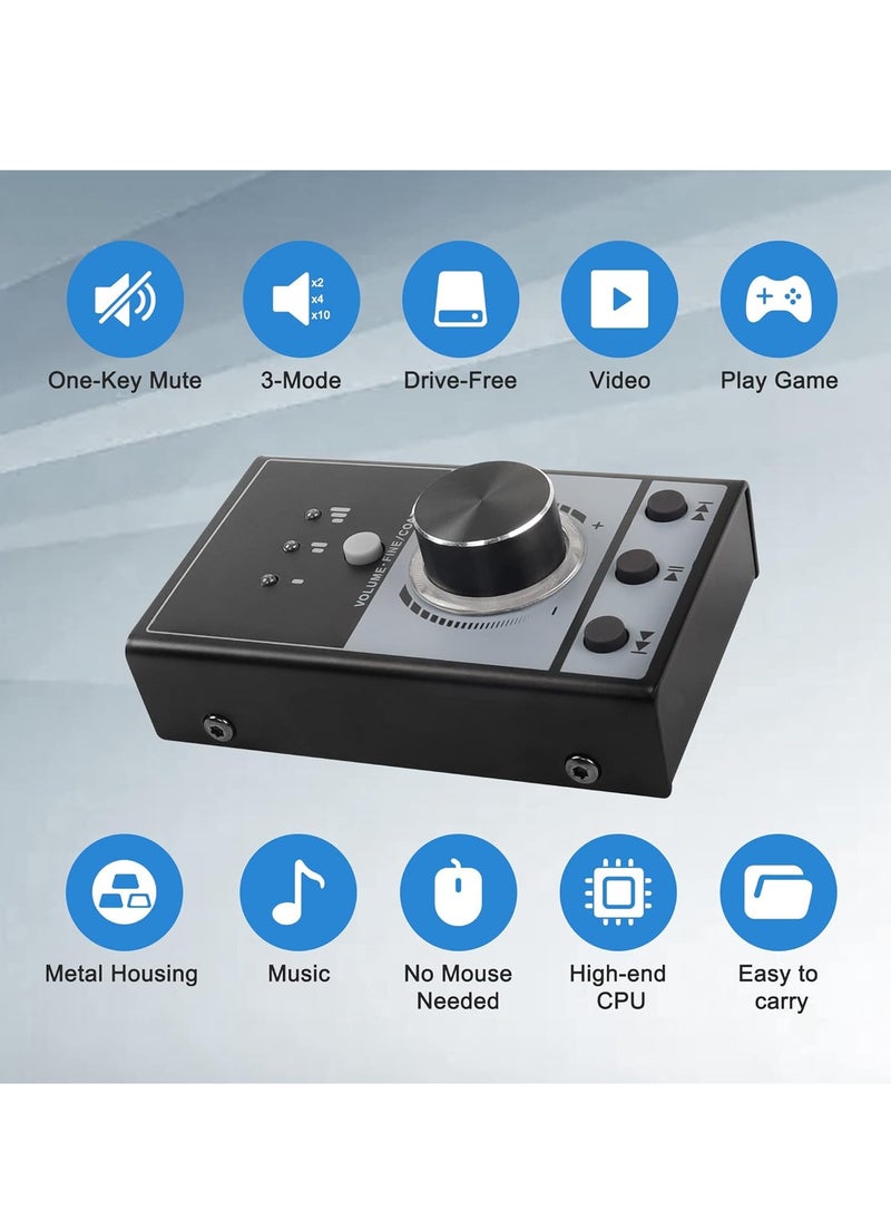 Generic - USB Volume Knob Controller for Multimedia Sound, Features Play/Pause/Back/Forward, Plug and Play, Durable Design, One-Click Mute, Ideal for PC and Phone Audio Adjustment. - Image 1