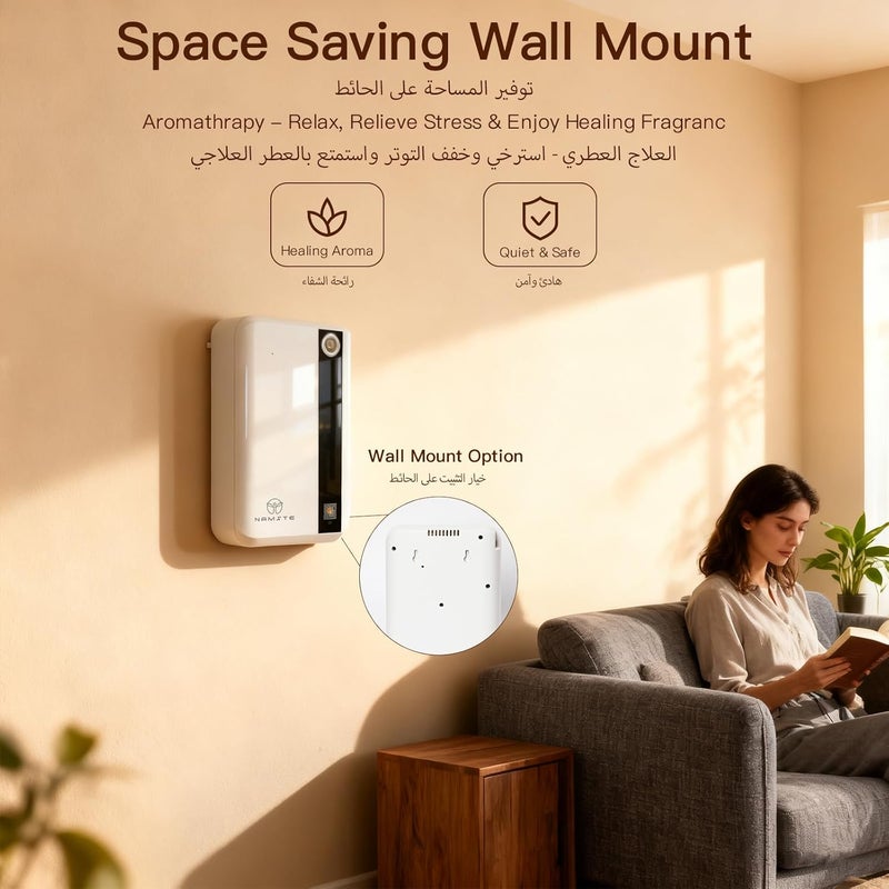 NAMSTE Smart Scented Diffusers, Aroma Diffuser, Up 1000-1500m³, HVAC Waterless Aromatherapy Aromatic Bluetooth Devices Machine Fragrance Humidifier for Home, Hotel, Spa, Office 500ML (White) - Image 4