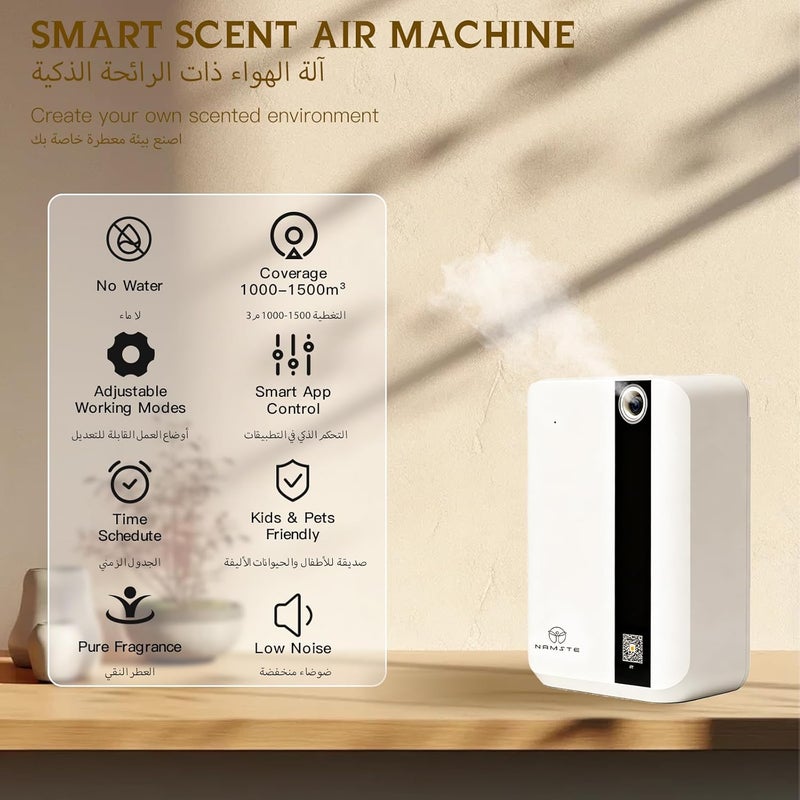 NAMSTE Smart Scented Diffusers, Aroma Diffuser, Up 1000-1500m³, HVAC Waterless Aromatherapy Aromatic Bluetooth Devices Machine Fragrance Humidifier for Home, Hotel, Spa, Office 500ML (White) - Image 3