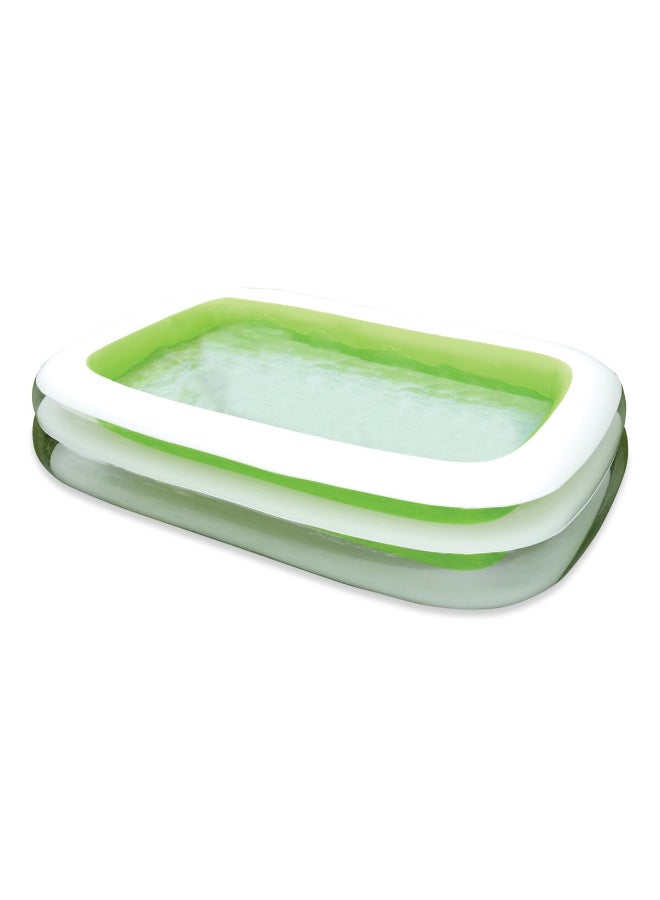 INTEX PVC Inflatable Rectangular Swim Center Family Pool White and Green 770 L 56483 - Image 1