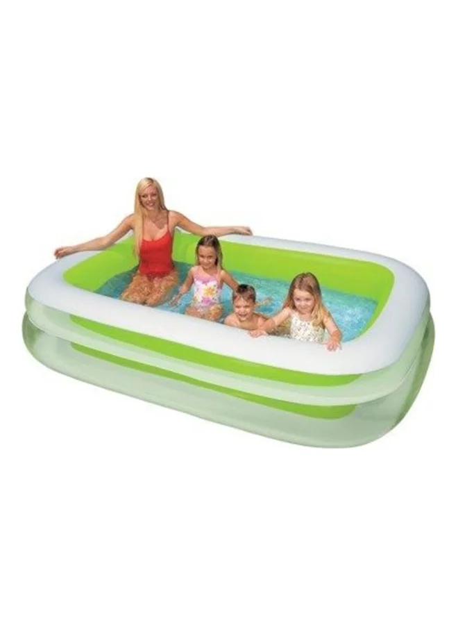 INTEX PVC Inflatable Rectangular Swim Center Family Pool White and Green 770 L 56483