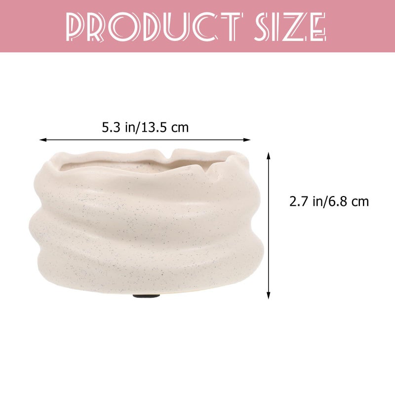Ceramic Ashtray with Mirror Finish Creative Ink Dot Pattern for Home Office Decor - Image 3