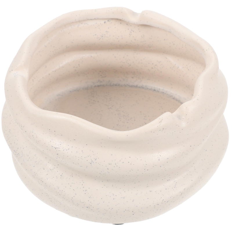 Ceramic Ashtray with Mirror Finish Creative Ink Dot Pattern for Home Office Decor - Image 2